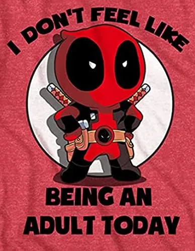 Vista 4 de Marvel Deadpool Dont Feel Like Being an Adult - Camiseta para adultos Rojo brezo
