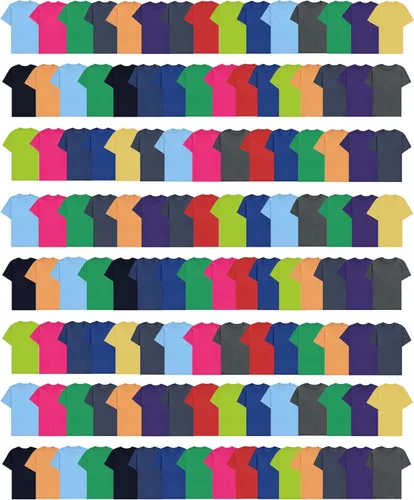 Vista 18 de SOCKS'NBULK Camisetas de manga corta con cuello redondo de algodón para Paquete de 12 variados.
