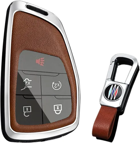 Vista 11 de KUNIO Funda para Llavero de Coche Compatible con Chevy Silverado Traverse Equinox Sierra 1500 2500HD 3500HD 2022-2025 Portallaves de Cuero PU Negro