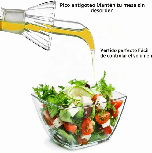 Vista 2 de Botella dispensadora de aceite de vidrio de 5 onzas, sin embudo necesario decantador de cruet