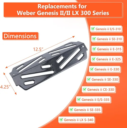 Vista 3 de Deflector de calor Genesis II para Weber Genesis II Parrillas GS4, Genesis II 300 Series, Genesis II E310, II E315, II E330, II E335, II S-310, II