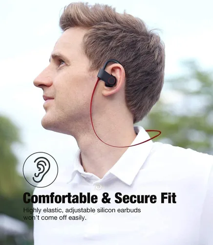 Vista 6 de Auriculares Otium con Bluetooth, auriculares inalámbricos IPX7 impermeables para deportes con micrófono, estéreo HD, resistentes al sudor, para uso