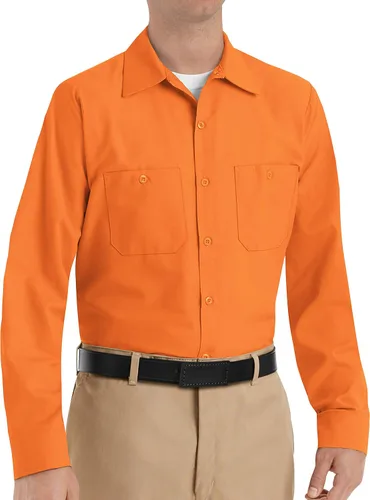 Vista 5 de Red Kap mens Industrial Work Shirt, Regular Fit, Long Sleeve