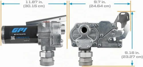 Vista 5 de GPI - Bomba de transferencia de combustible serie M-150, boquilla de cierre automático, 15 GPM, 12 voltios (110000-100)
