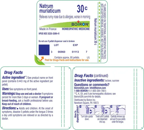 Vista 9 de Boiron Natrum Muriaticum 30C Medicina homeopática para secreción nasal - 80 pellets Gránulos homeopáticos de medicina única para secreción nasal.