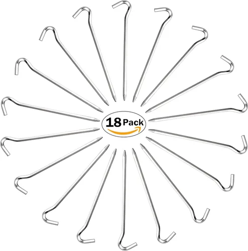 Vista 2 de Estacas de aluminio para tienda de campaña con gancho, estacas hexagonales de 7 pulgadas, estacas de jardín, estacas de camping para lanzar tienda