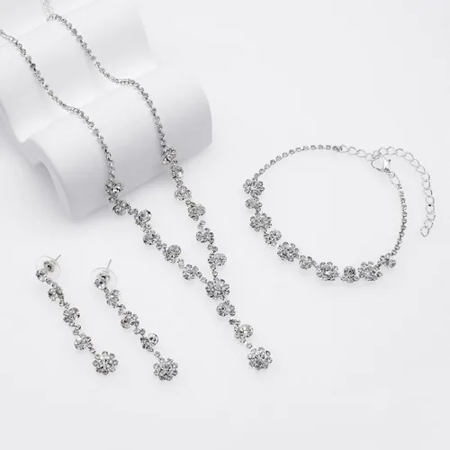 Vista 5 de UDYLGOON UDORA - Juego de collar y aretes de cristales para novia, damas de honor
