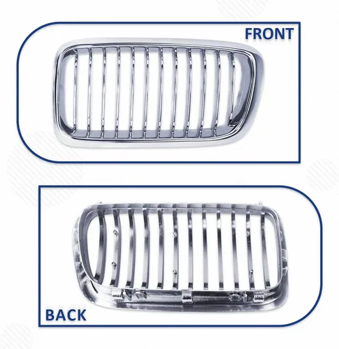 Vista 5 de PENSUN Parrilla delantera para BMW E38 7 Series Sedan 4D 740i 740i 740iL 750iL Chrome