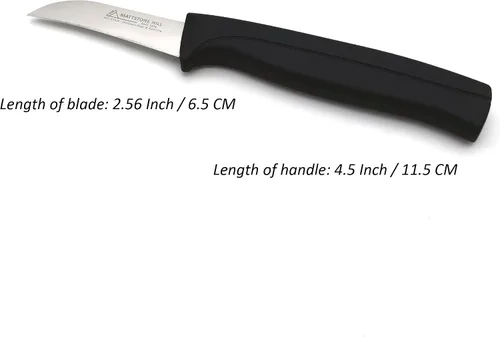 Vista 4 de Cuchillo Mondador de 2.5 Pulgadas - MATTSTONE HILL Cuchillo Mondador Pico de Pájaro, Para Pelar y Mondar Frutas y Verduras, Hoja Delgada, Acero