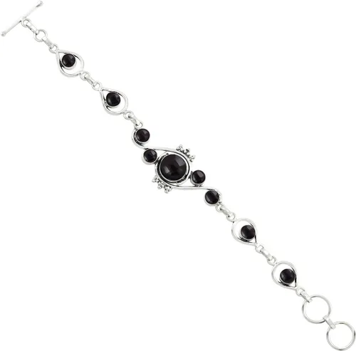 Vista 2 de Pulsera de lapislázuli de piedra lunar natural, forma redonda, 925, superposición de plata, hecha a mano, joyería, Gema
