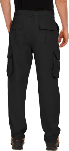 Vista 3 de LVCBL Pantalones cargo para hombre, ajuste relajado, tácticos, pantalones de trabajo, pantalones de algodón con bolsillos