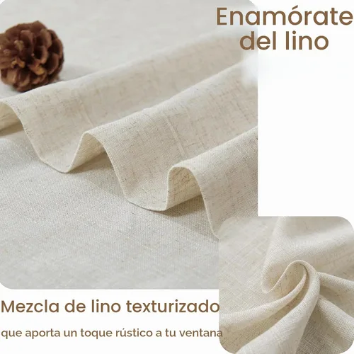 Vista 7 de Jinchan - Cortinas de cocina de lino rústico beige con bolsillo para barra, 26 x 36 pulgadas, 2 paneles