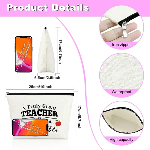 Vista 2 de Mxrymvu Bolsas de maquillaje de regalo para profesoras, 0142_NO4
