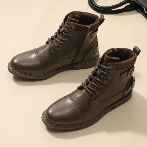 Vista 6 de Bruno Marc Botas de motocicleta para hombre, botas de vestir Oxford