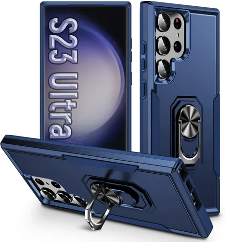 Vista 11 de Funda protectora diseñada para Galaxy S23 con soporte, a prueba de caídas militares, a prueba de golpes, a prueba de polvo, para Samsung S23, rosa