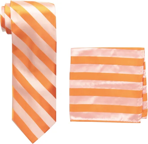 Vista 8 de Stacy Adams Conjunto de corbata de rayas formales de tejido sólido para hombre