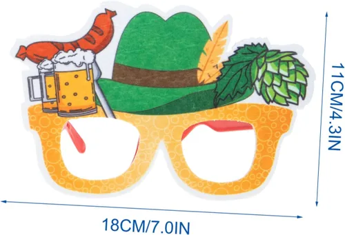 Vista 9 de LABRIMP 4 pares de decoración de Oktoberfest, anteojos de cerveza alemana, gafas de fiesta, decoraciones de fiesta, marcos de vasos de cerveza
