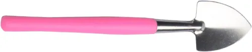 Vista 6 de jojofuny Práctica mini herramienta de jardín, mango de plástico antideslizante rosa con pala de hierro y rastrillo para plantar macetas