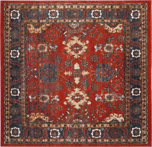 Vista 8 de SAFAVIEH Vintage Hamadan Collection - Alfombra de área de 2 pies 3 pulgadas x 4 pies, naranja y azul, diseño tradicional persa, no desprende pelusa