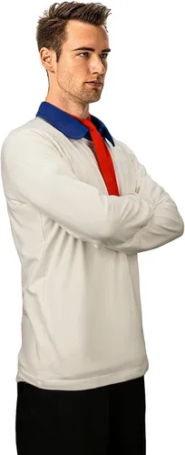 Vista 2 de Disfraz de Fred para hombre, disfraz de Halloween para adulto, camisa de manga larga con bufanda