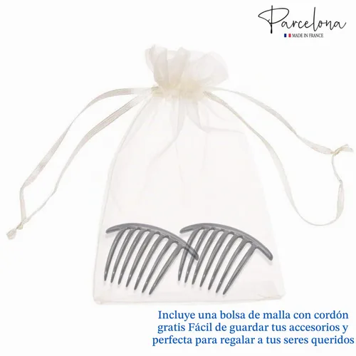 Vista 9 de Parcelona French Twist - Juego de 2 peines de celuloide de 4 pulgadas (4.0 in), flexibles, duraderos, antideslizantes, accesorios para el cabello