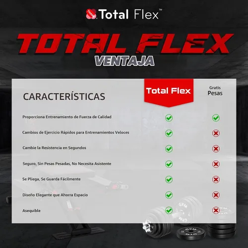 Vista 8 de TOTAL FLEX Diseño Compacto, Gimnasio en Casa, Ejercicios Versátiles, Equipo de Entrenamiento, Equipo de Fitness