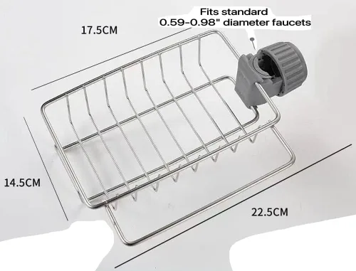 Vista 2 de Soporte de esponja para fregadero de cocina, soporte de esponja sobre grifo, organizador de fregadero de cocina, estante de drenaje de grifo