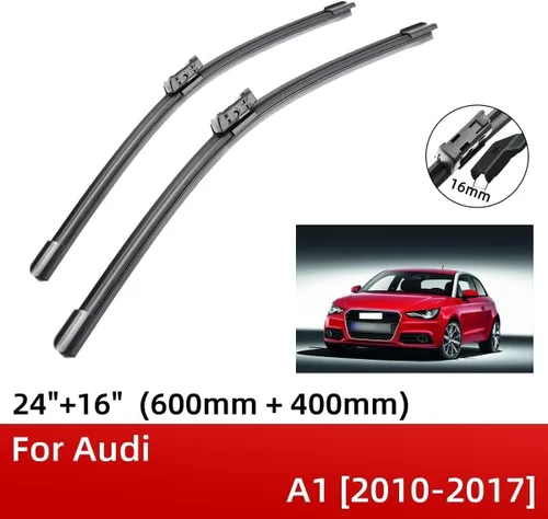 Vista 2 de Escobillas para limpiaparabrisas delantero compatible con Audi A1 2010-2017 de 24 + 16 pulgadas, accesorios de cortador de cepillos 2010 2011 2012