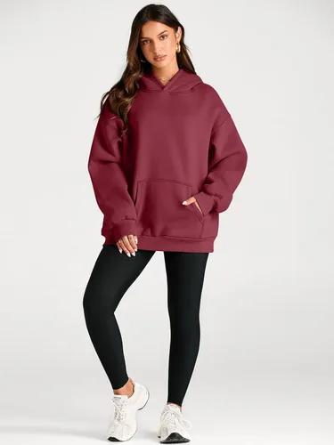 Vista 125 de Trendy Queen - Sudaderas extragrandes con capucha para mujer, suéteres de manga larga, sin botones, de vellón, de otoño, ropa de invierno
