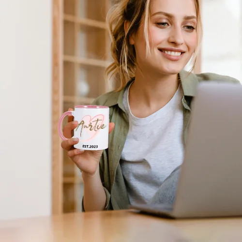 Vista 6 de Taza de café personalizada con imagen, texto y nombre, tazas personalizadas por ambos lados de 11 onzas, taza de café personalizada regalos