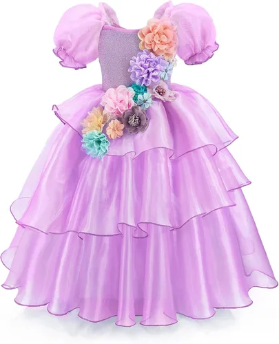 Vista 2 de Axaxa Princess Costume for Girls Princess Dress Halloween Fancy Party Dress Princess Dress Up Clothes for Little Girls