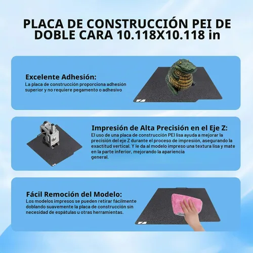 Vista 3 de Placa de construcción P1S X1C PEI con textura suave para Bambu Lab, placa de cama flexible de doble cara de hoja de acero de resorte PEI