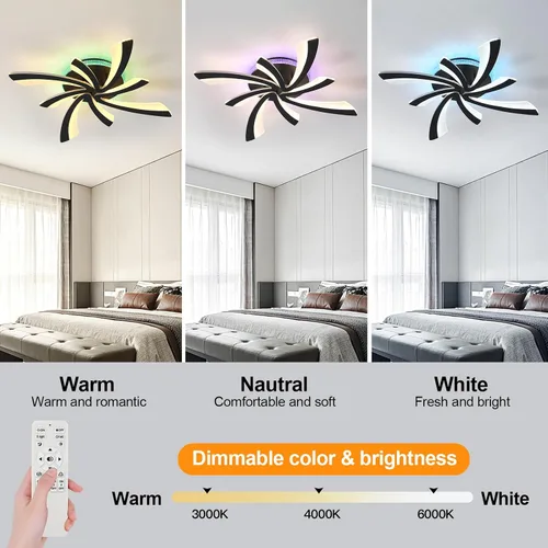 Vista 2 de Ceiling Lighting Fixtures, Multi Color Led Ceiling Light, Rgb Ceiling Light Led ceiling light, Indoor dimmable light, Can control color lights