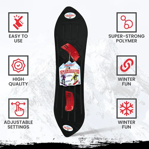Vista 2 de El original Sledsterz Geospace para niños principiantes tabla de nieve para la diversión invernal en la nieve, con fijaciones ajustables de entrada