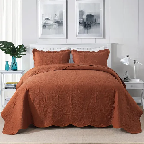 Vista 64 de HoneiLife Juego de ropa de cama tamaño Queen, juego de edredón de microfibra para cama Queen, colchas ligeras de 3 piezas, edredones reversibles