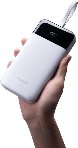 Vista 11 de CUKTECH Banco de energía de 25,000 mAh, cargador portátil máximo de 100 W con cable USB-C integrado, batería externa de carga rápida para MacBook