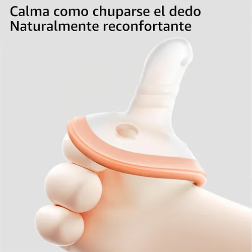 Vista 11 de Chupetes de bebé con forma de pulgar de 0 a 6 meses, paquete de 2 con 4 piezas Paci + clip y estuche * 1