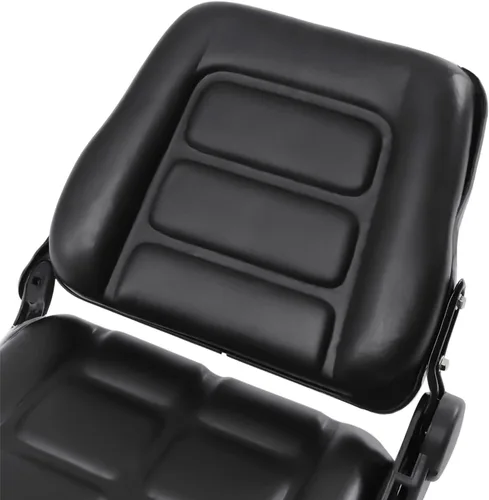 Vista 9 de OUKANING Asiento universal para carretilla elevadora, PVC negro, parte trasera de ángulo ajustable, 2 toboganes, compatible con tractor, excavadora