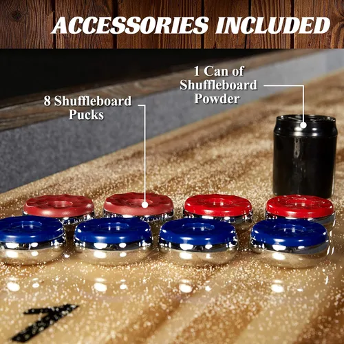 Vista 6 de Barrington Billiards 12' Webster Shuffleboard Table with Scratch-Resistant Playfield and 8 Puck Set