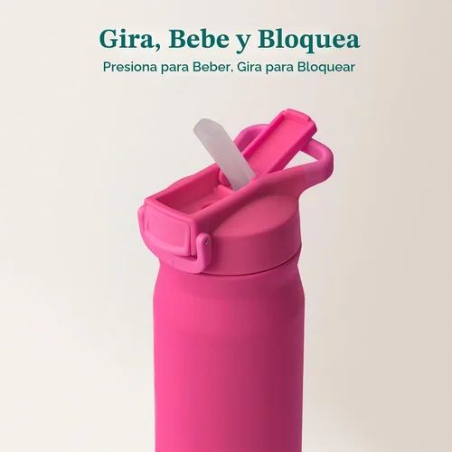 Vista 4 de REDUCE Hydrate Pro - Botella de agua aislada de acero inoxidable de 24 onzas, tapa abatible a prueba de fugas, apta para lavavajillas, sin BPA