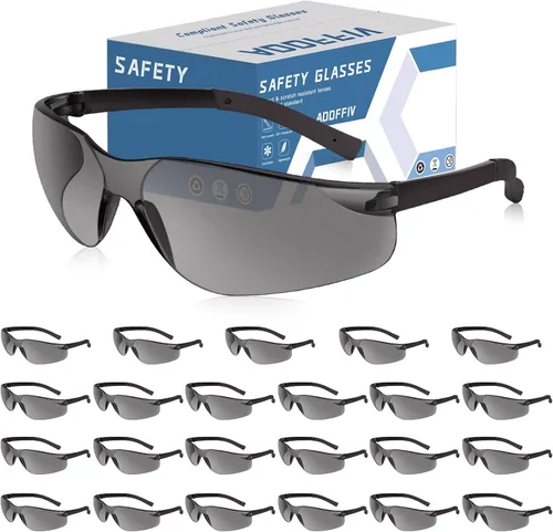 Vista 10 de Gafas de seguridad transparentes a granel de 100, gafas de protección ANSI Z87.1 con resistencia a arañazos e impactos para construcción