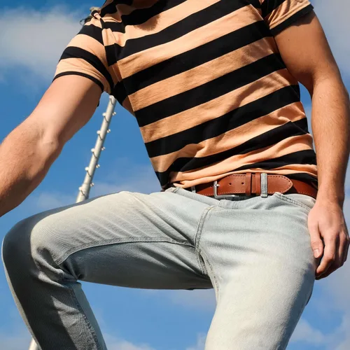 Vista 4 de HoffeBelts Cinturón de cuero para hombre, cinturones hechos a mano para hombres con hebilla, cinturones de cuero de grano completo, casual, vestido