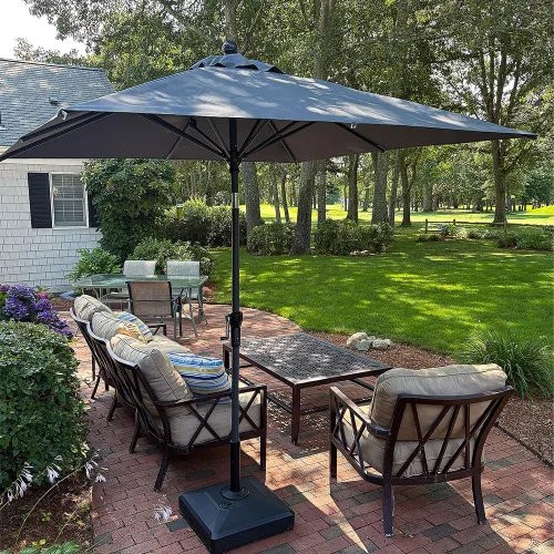 Vista 60 de PURPLE LEAF - Sombrilla de patio rectangular de 6' x 4', sombrilla de mesa para exteriores con marco de aluminio, sombrilla de mercado, sombrilla
