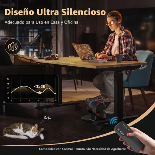 Vista 5 de ANCHEER Máquina elíptica para debajo del escritorio, ejercitador elíptico eléctrico de piernas para personas mayores con 12 velocidades y control