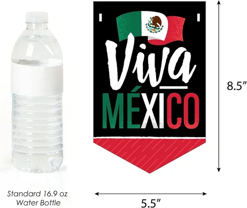 Vista 3 de Big Dot of Happiness Viva Mexico - Banderines para fiesta del Día de la Independencia mexicana - Decoraciones para fiestas - Viva México