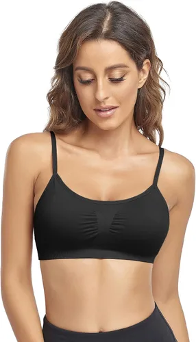 Vista 12 de Litthing Bralettes Padded for Women Cami Strap Bra Seamless Sportsbra Wireless Comfort Yoga Lightly T-Shirt Tank Tops