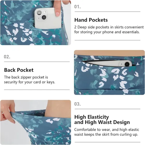 Vista 4 de Falda pantalón para mujer, modesta hasta la rodilla, atlética, midi, activa, para correr