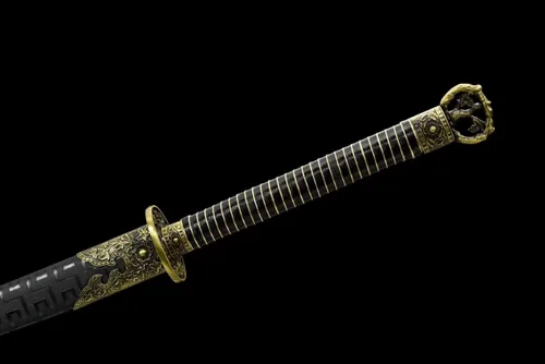 Vista 2 de LONGSWORD - Espada ancha Yan Ling Dao hecha a mano con hoja de acero forjado de alto carbono, vaina de madera de poliuretano y accesorios