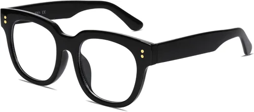 Vista 3 de SOJOS Oversized Square Anti Blue Light Blocking Glasses for Women Thick Computer Eyeglasses Double Metal Studs SJ5053B