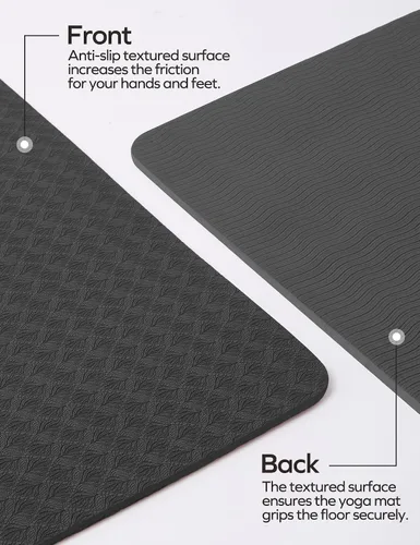 Vista 6 de Ewedoos Esterilla de Yoga Ecológica con Marcas de Alineación, Esterilla de Yoga TPE Antideslizante para Yoga Caliente, Gruesa 1/4'', Superficies